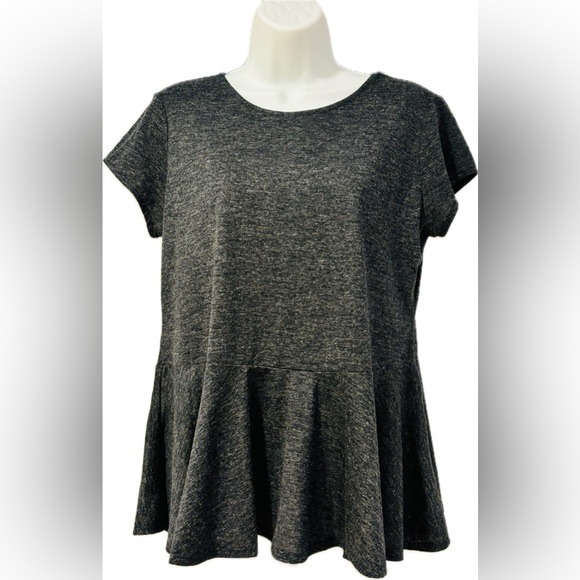 Philosophy Tops - Philosophy Charcoal Gray Top with Flutter at Bottom